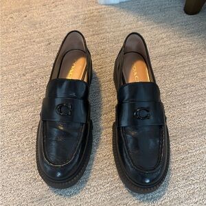 Coach Women's Black Leather Loafers